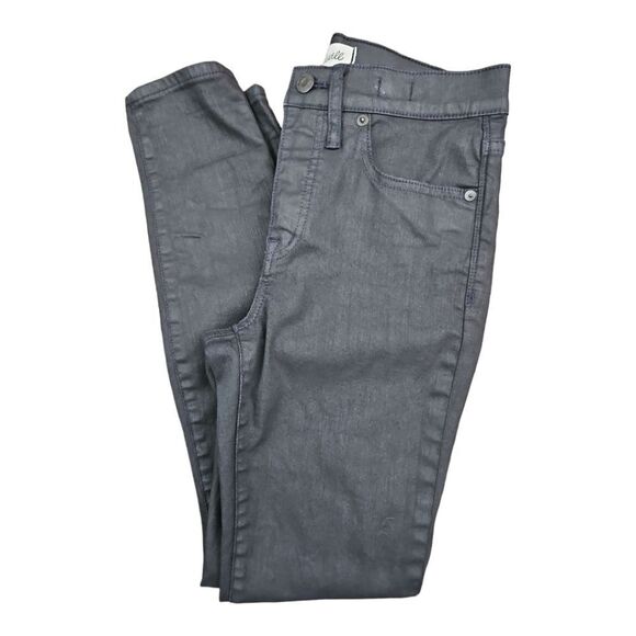 Madewell Denim - Madewell Black Wax Coated High-rise Skinny Jeans Size 28